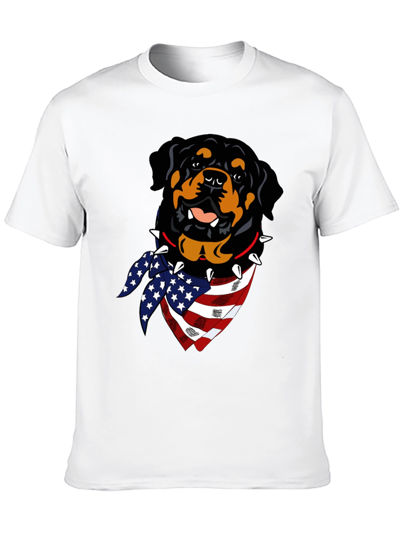 Black Rottweiler USA Flag T-Shirt view 10