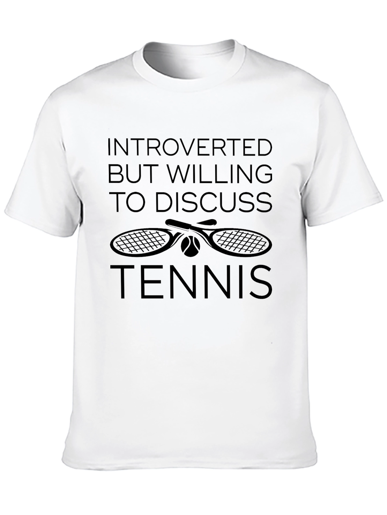 Black Introverted Tennis Lover Black Graphic T-Shirt view 10