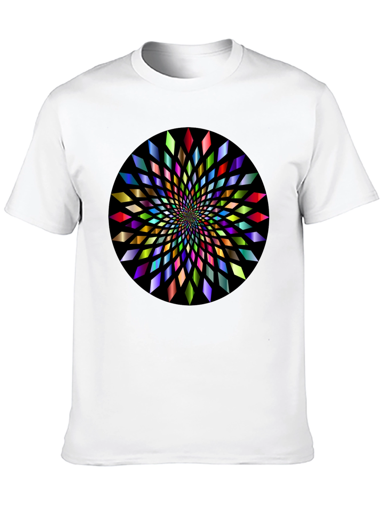 Black Abstract Geometric Circle Graphic T-Shirt view 10