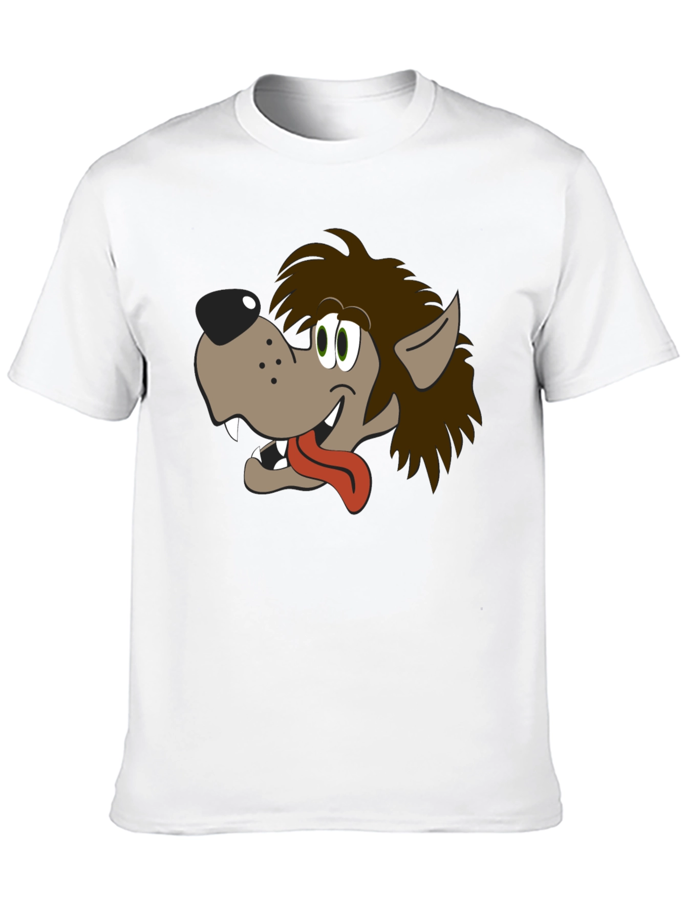 Black Cartoon Wolf Graphic Tee - Black Cotton Blend Shirt view 10