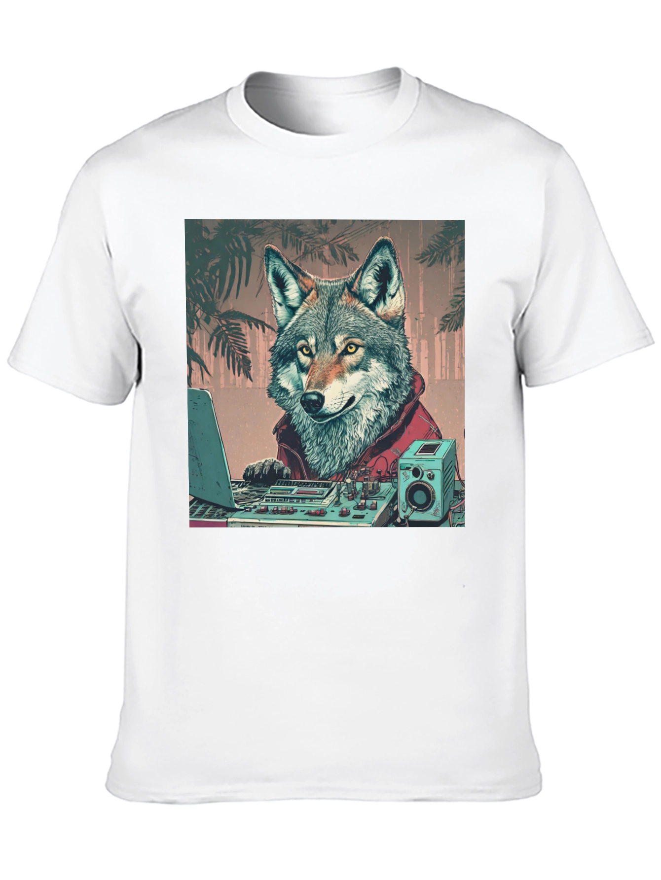 Black DJ Wolf Graphic Tee - Cool Animal Lover Shirt view 10