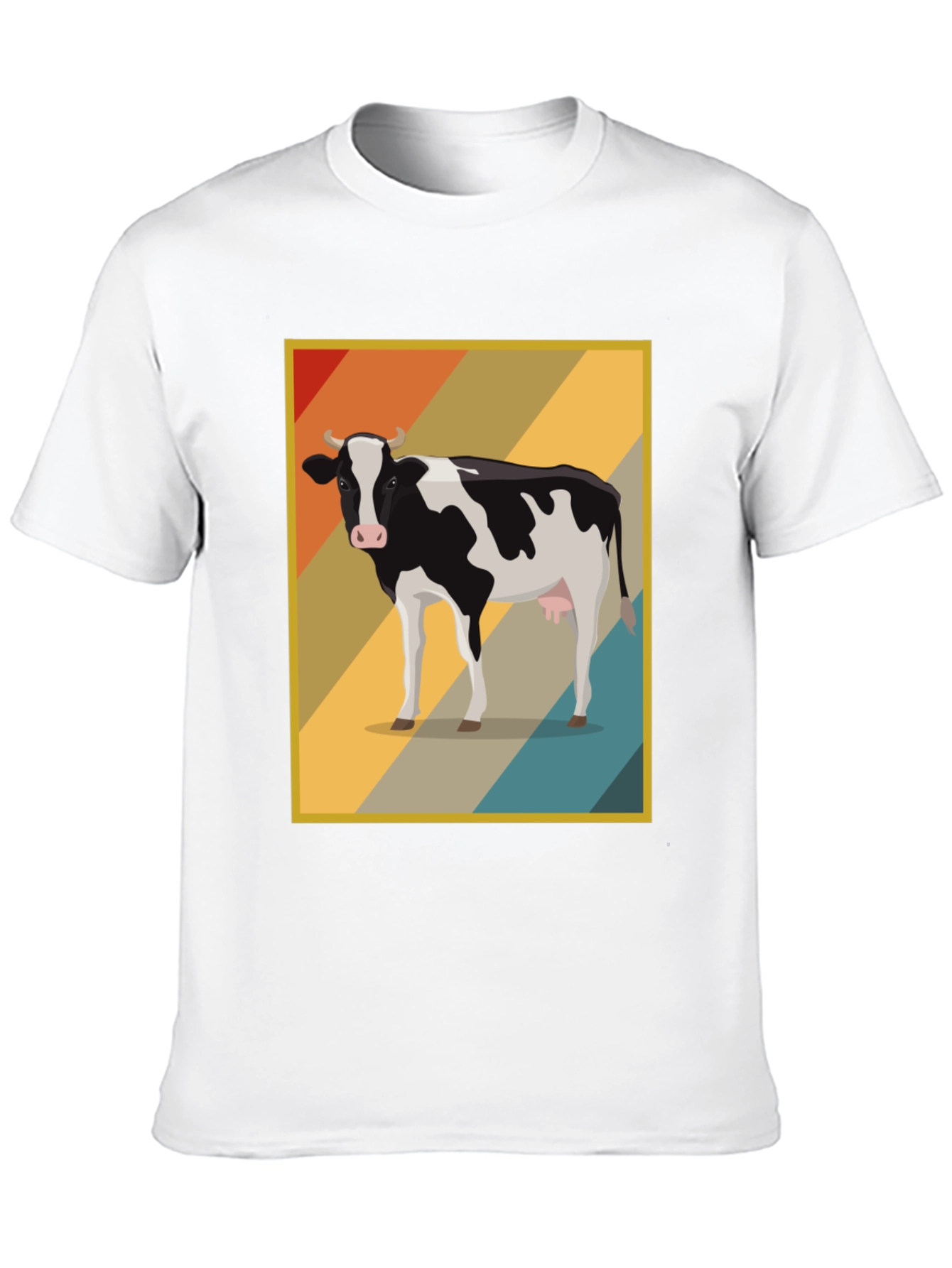 Black Retro Cow Graphic Tee - Farm Animal T-Shirt view 10
