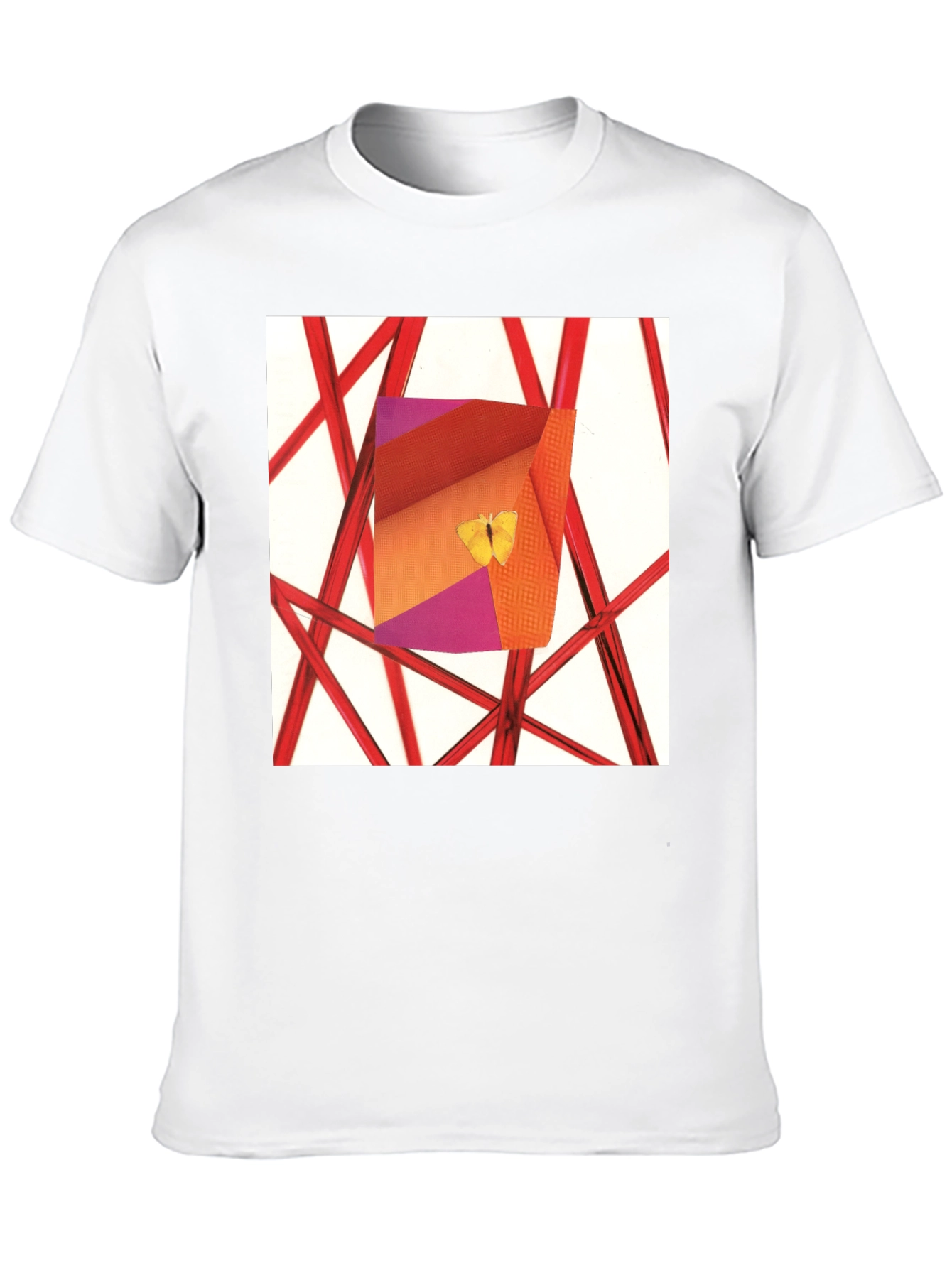 Black Abstract Art T-Shirt: Butterfly Graphic Tee view 10