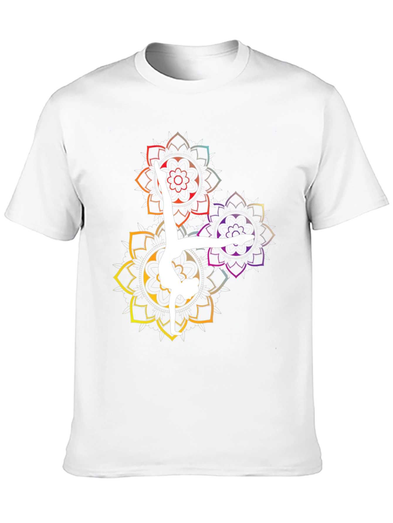 Black Yoga Mandala Graphic Tee - Black Cotton Blend view 10