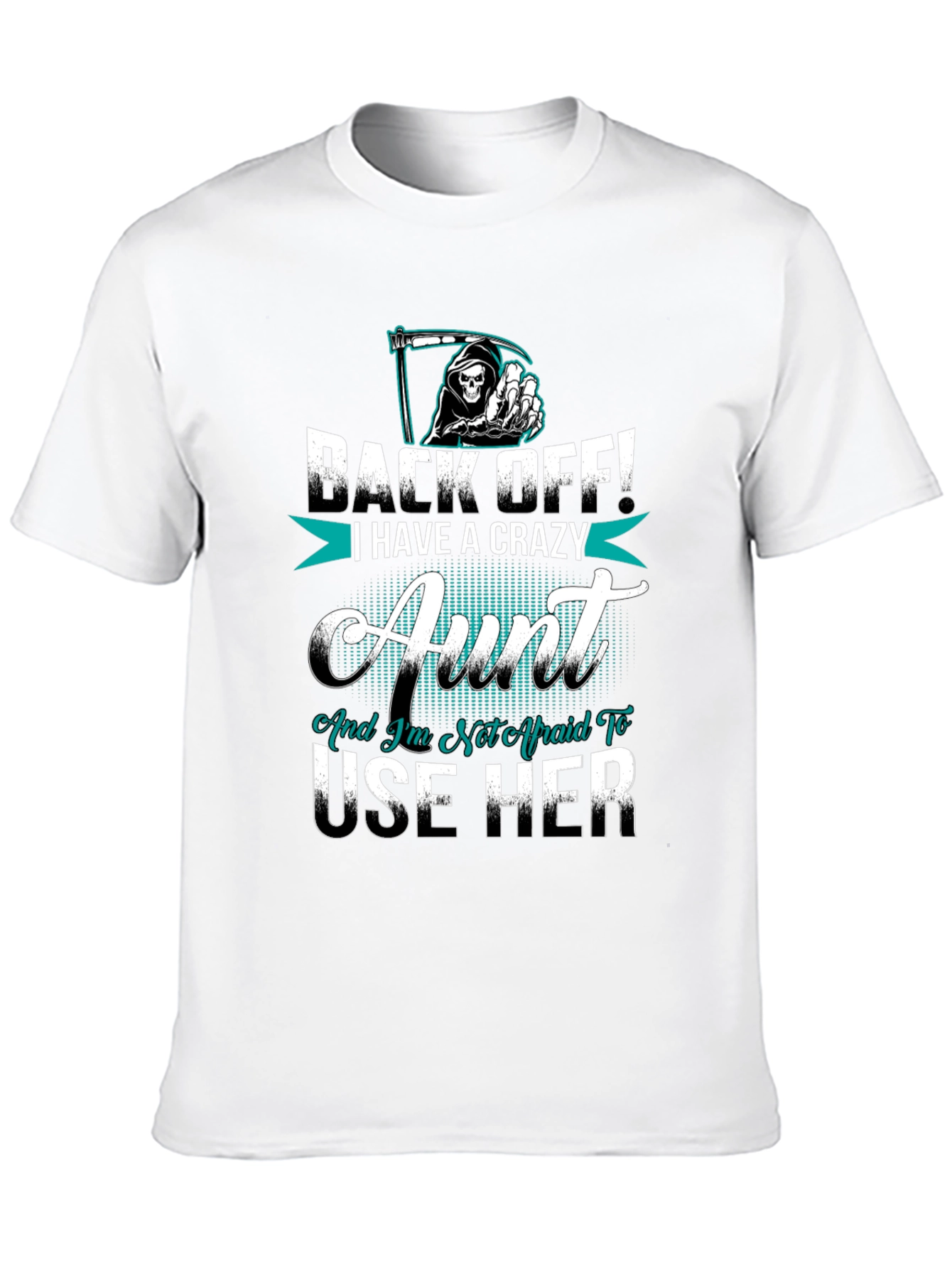Black Crazy Aunt T-Shirt Novelty Graphic Tee view 10