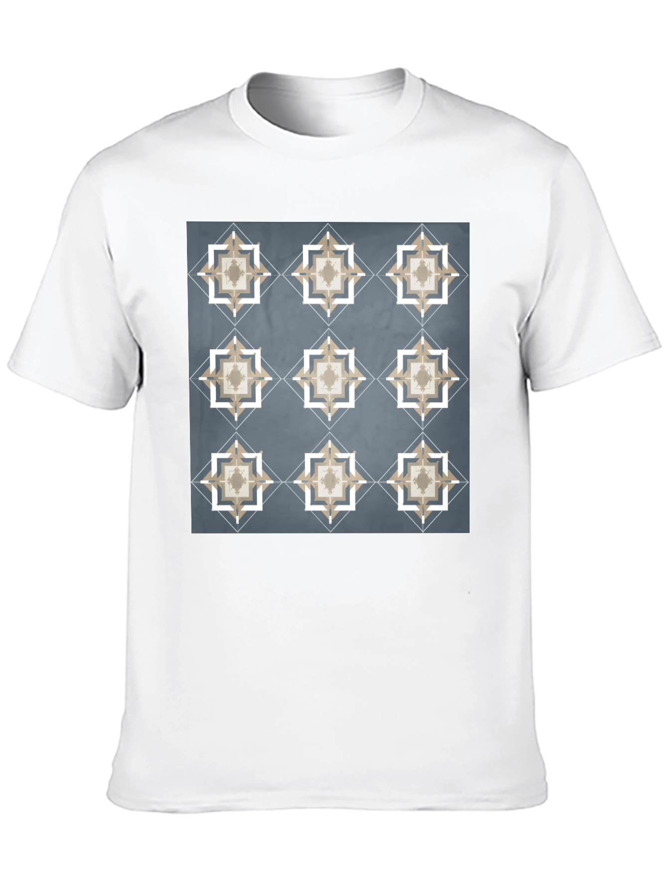 Black Geometric Star Pattern T-Shirt - Modern Style view 10