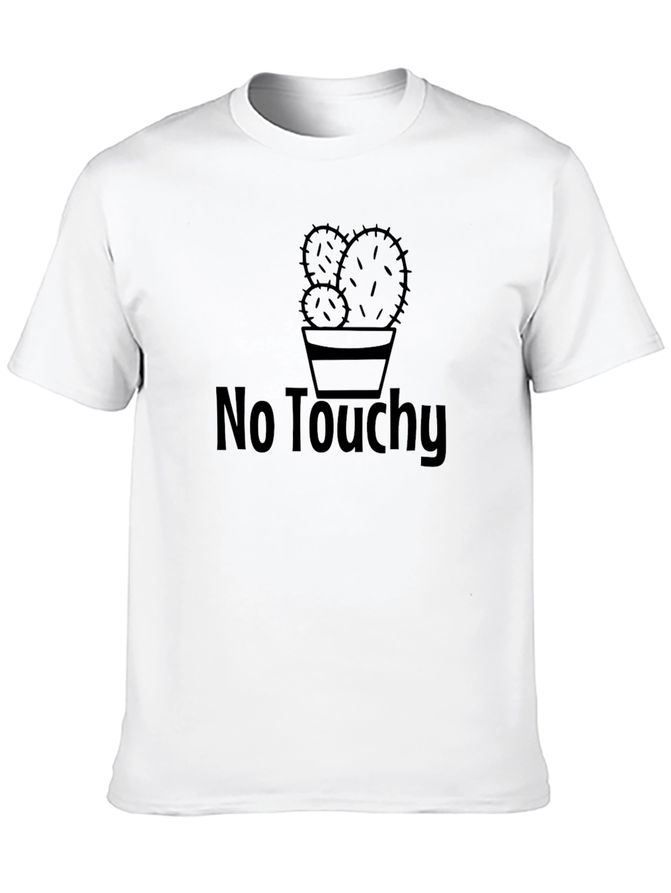 Black No Touchy Cactus Graphic T-Shirt view 10