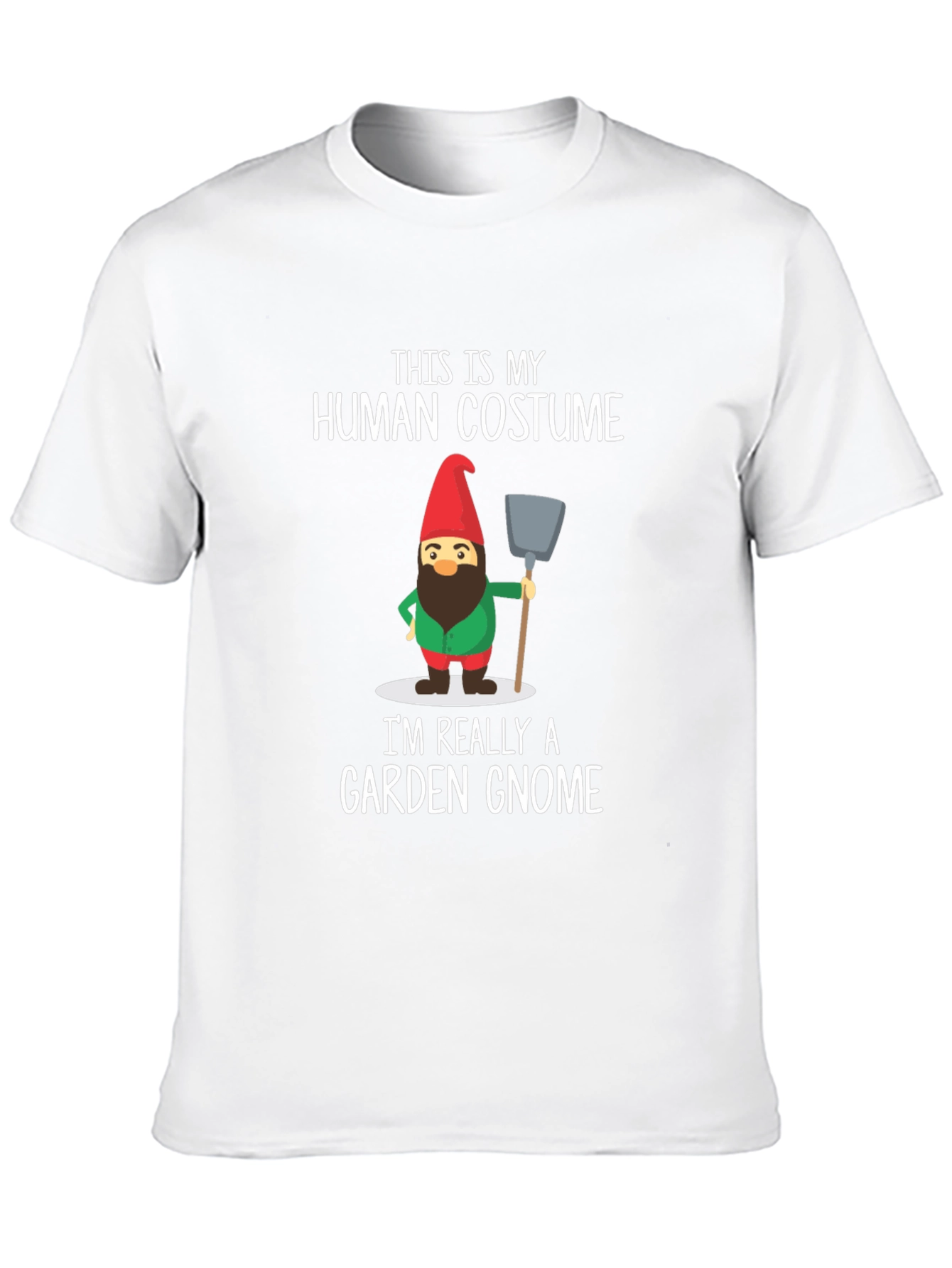 Black Funny Garden Gnome Human Costume T-Shirt view 10