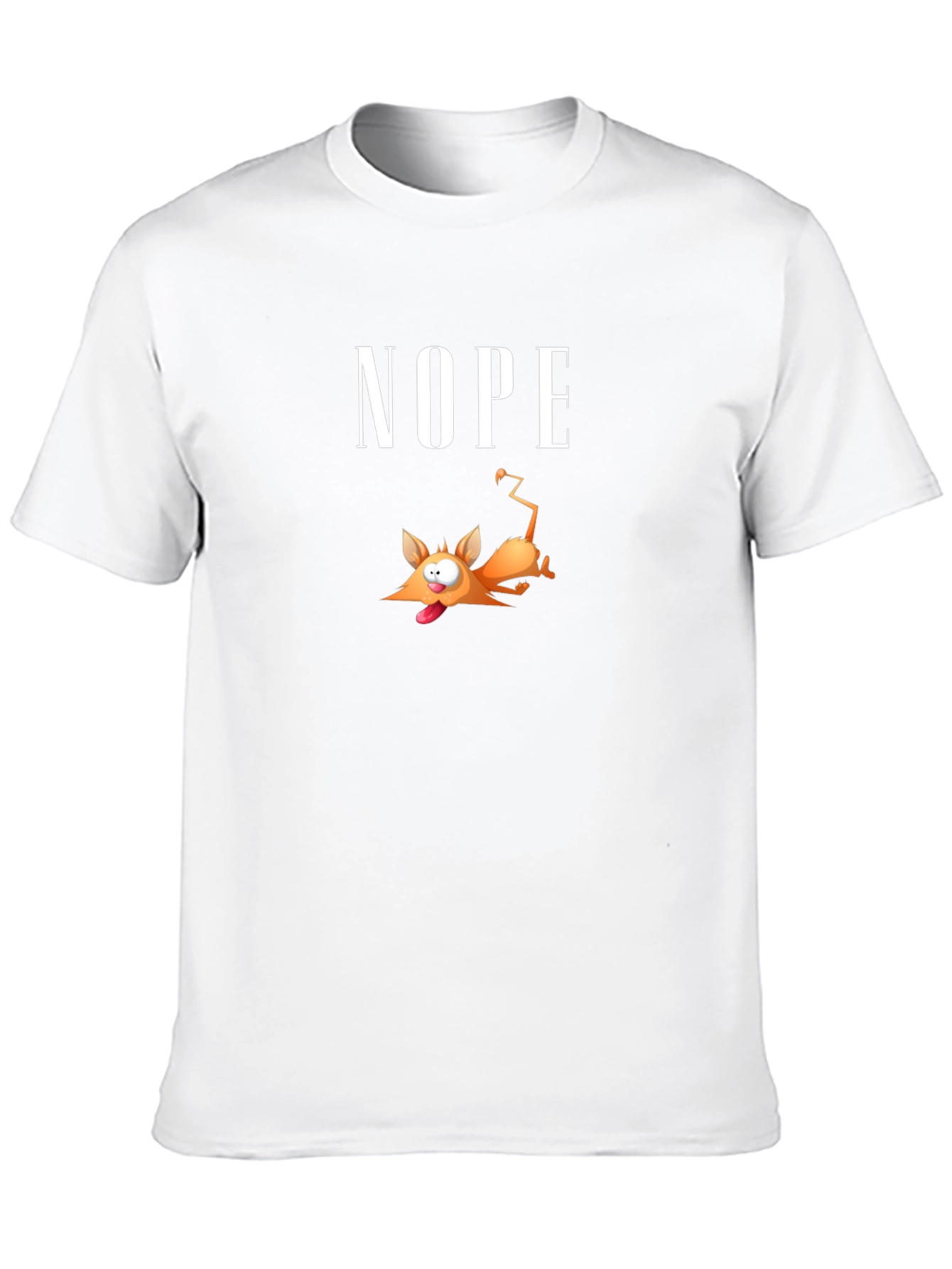 Black Nope Cartoon Fox Black T-Shirt view 10