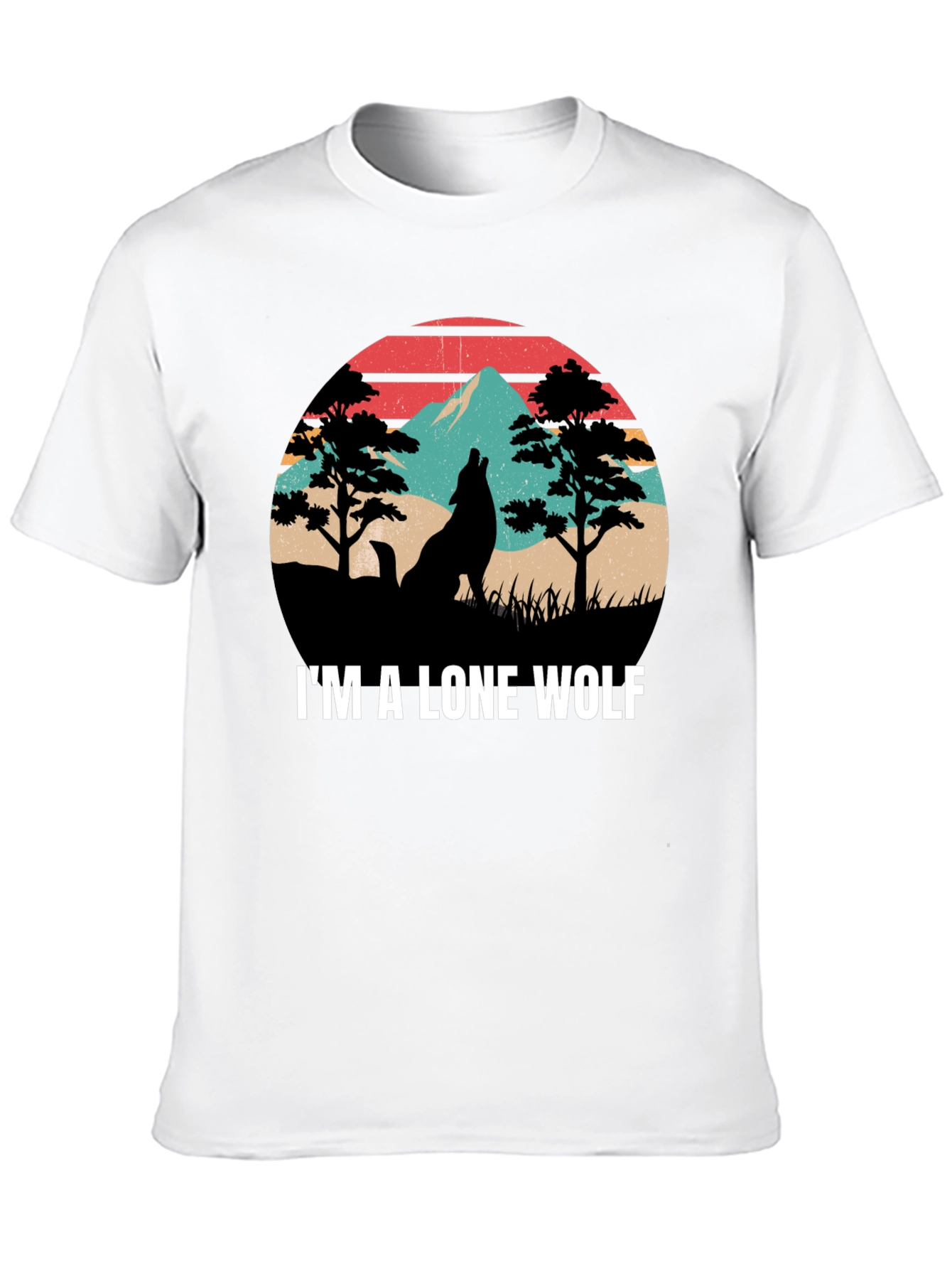 Black Lone Wolf Graphic Tee - Nature Inspired Design view 10