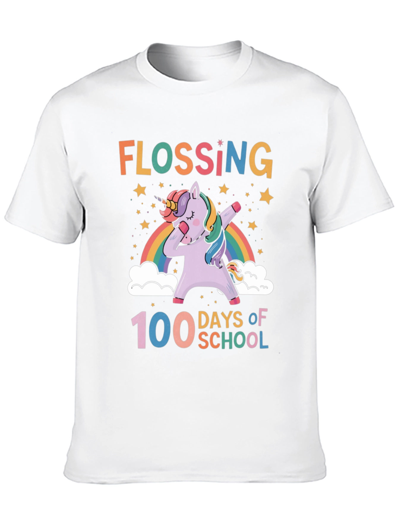 Black Flossing Unicorn 100 Days of School T-Shirt view 10