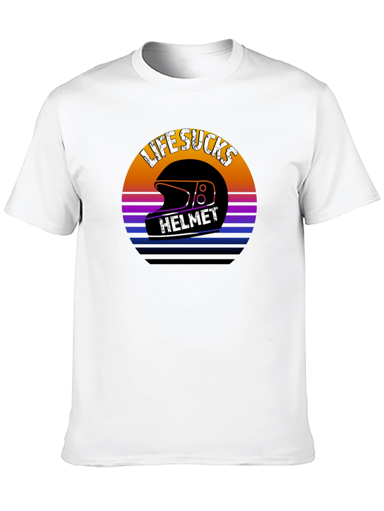 Black Life Sucks Helmet Graphic T-Shirt view 10