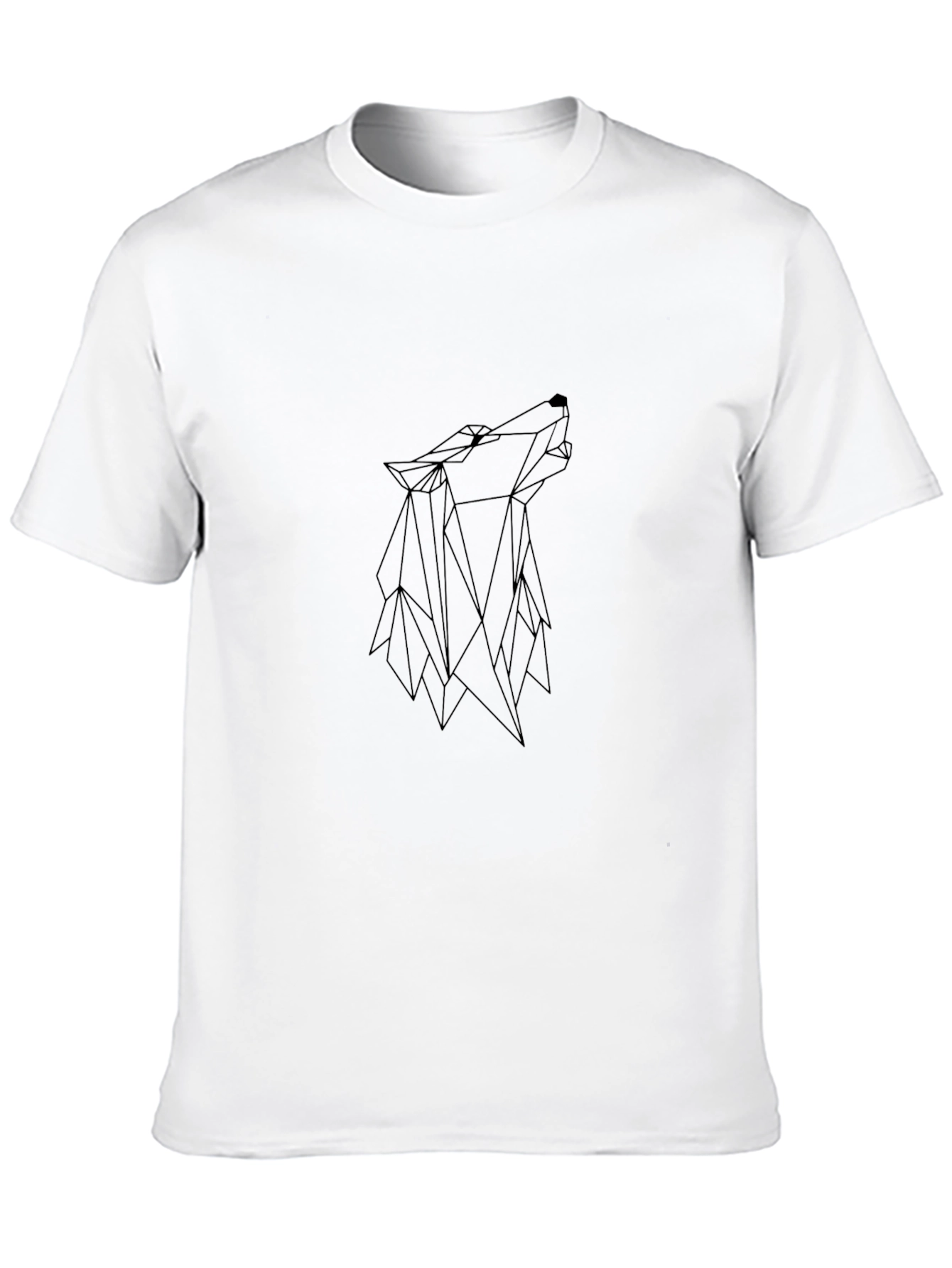 Black Geometric Wolf Graphic Black Tee view 10