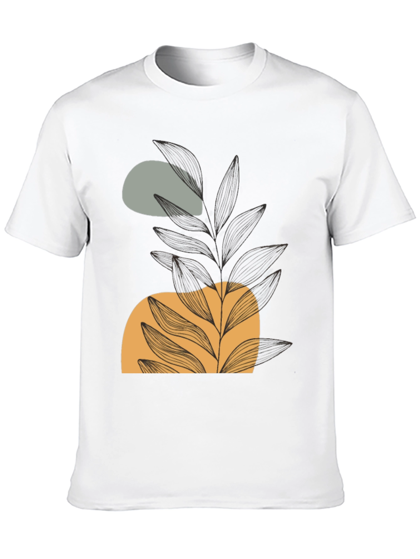 Black Abstract Plant Graphic Tee - Modern Casual Style view 10
