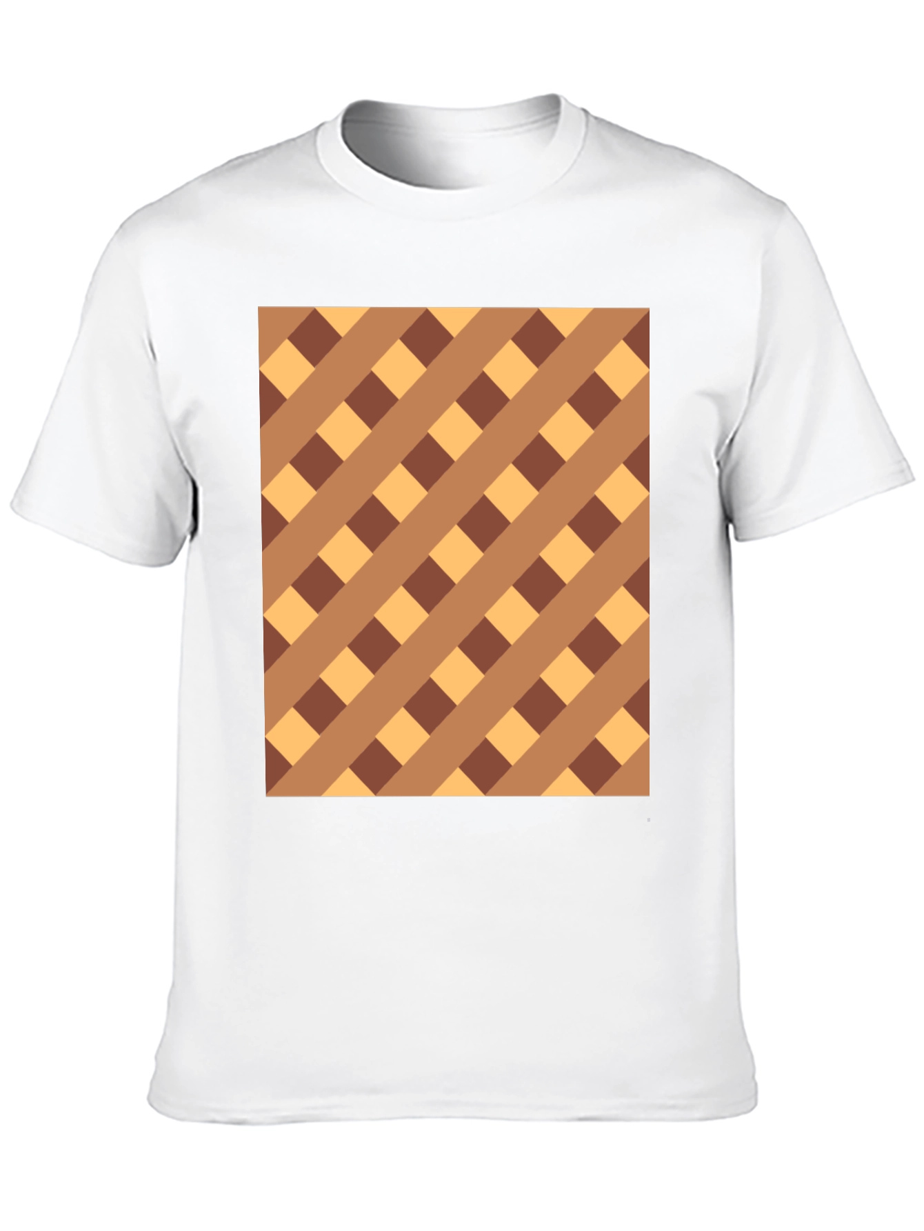 Black Brown Checkered Pattern Black Tee view 10