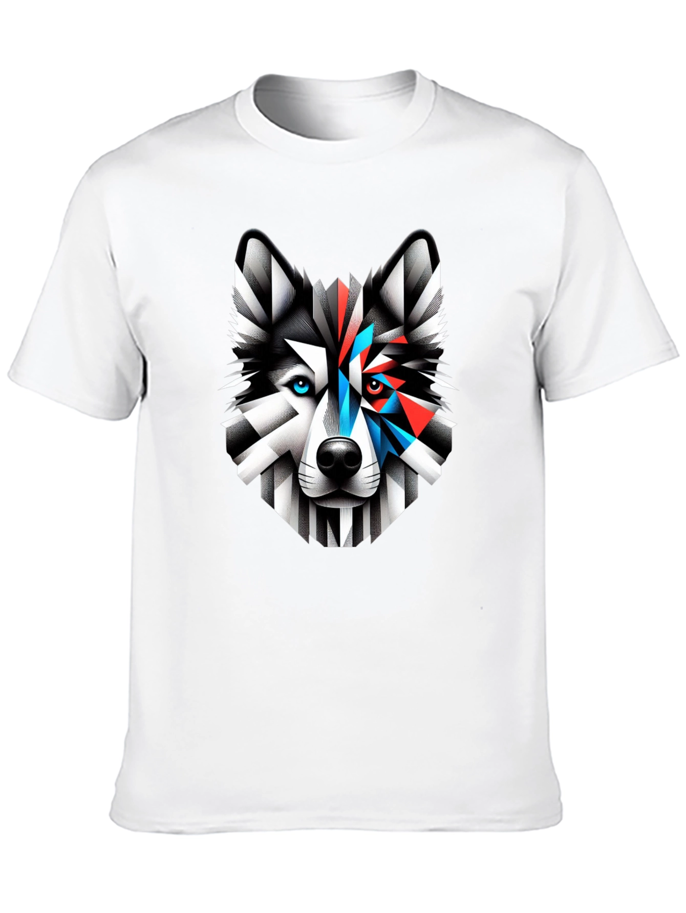Black Geometric Wolf Graphic Print Tee view 10