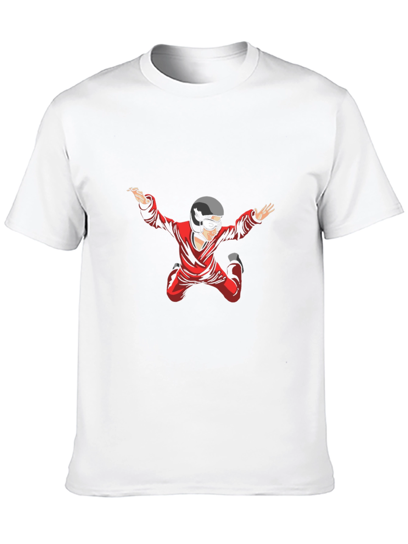 Black Skydiving Cartoon Graphic T-Shirt view 10