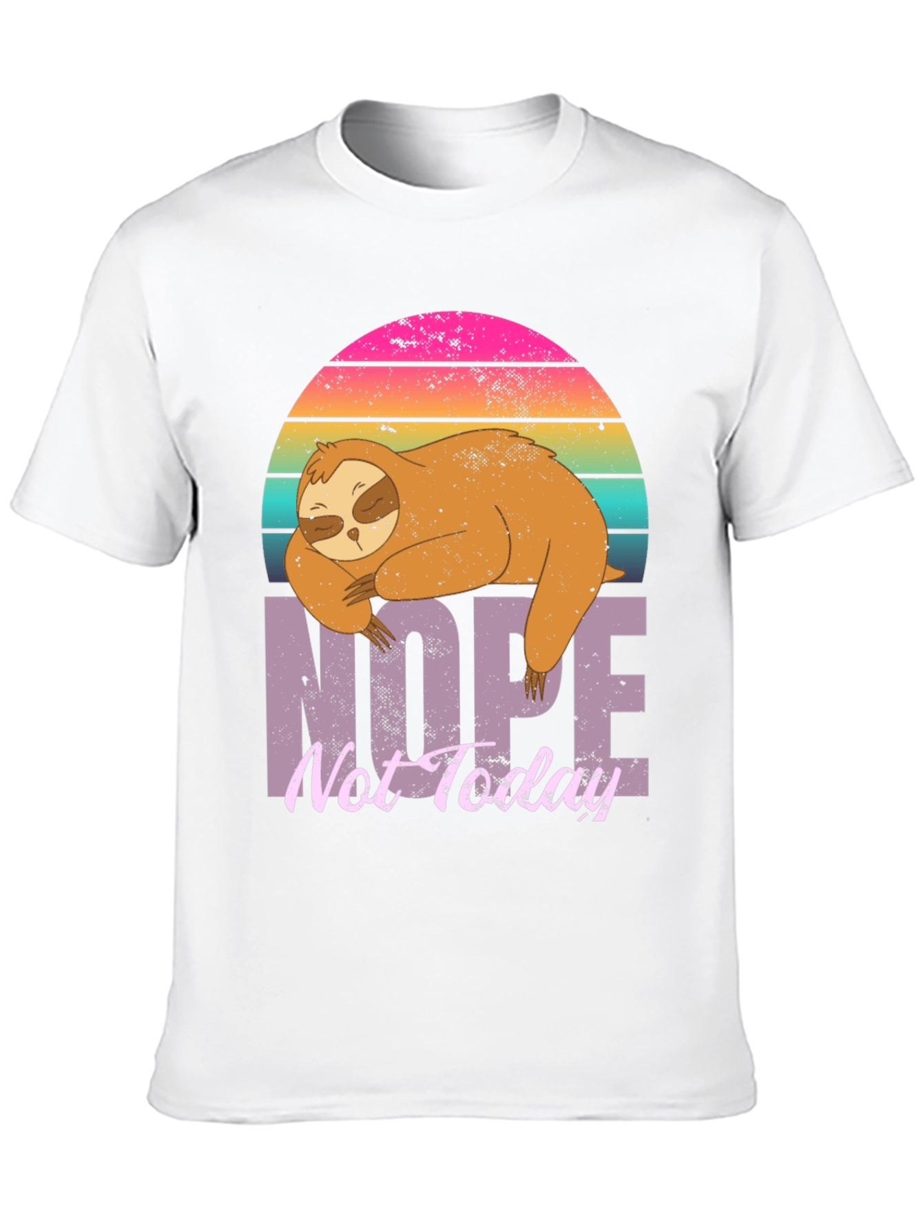 Black Nope Not Today Sloth Graphic T-Shirt view 10