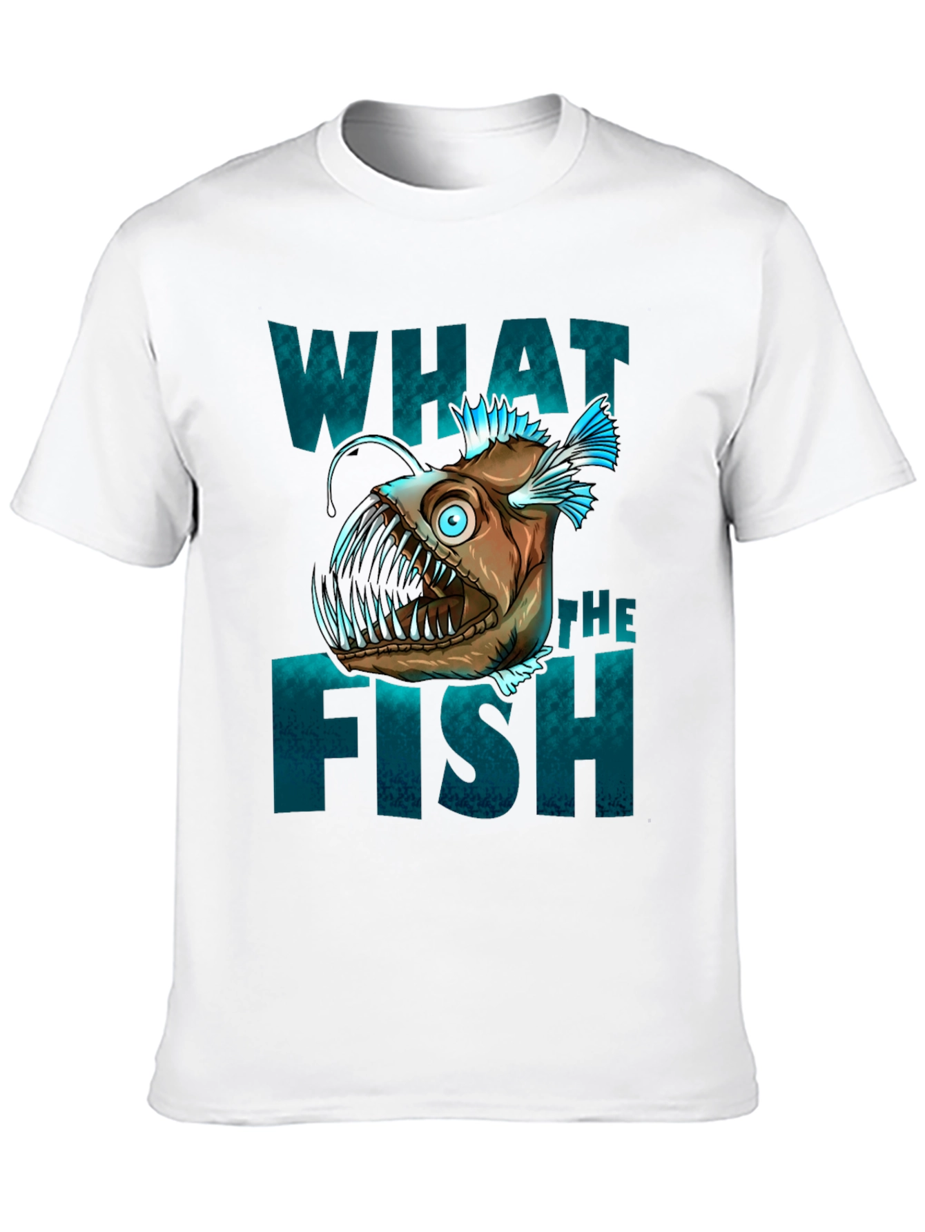 Black What The Fish T-Shirt - Anglerfish Graphic Tee view 10