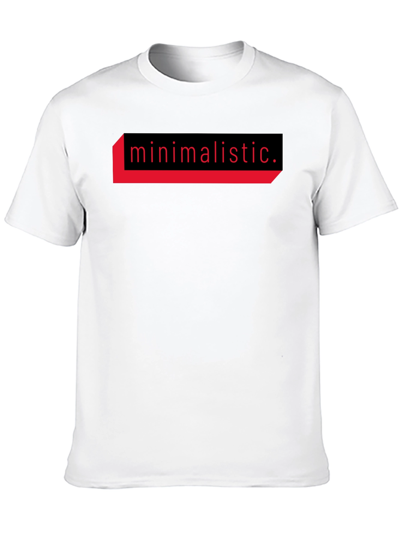 Black Minimalistic Graphic Tee - Black Cotton T-Shirt view 10