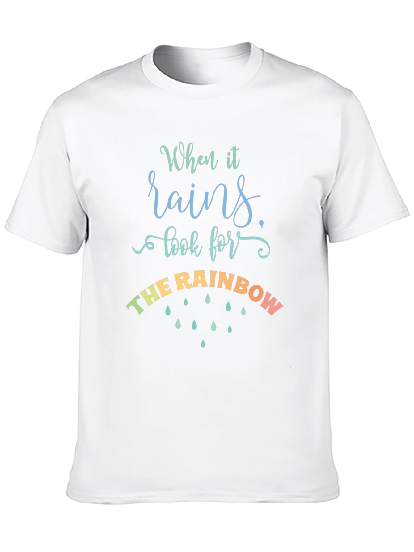 Black Inspirational Rainbow T-Shirt: Look for the Rainbow view 10