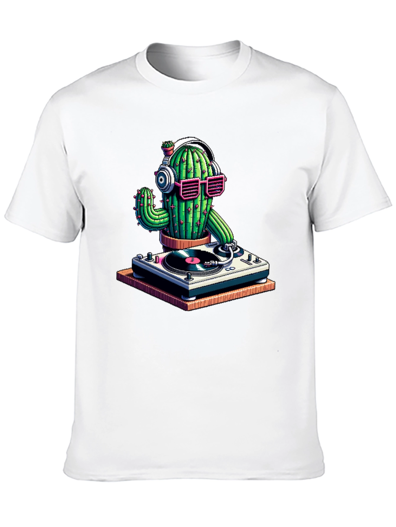 Black DJ Cactus T-Shirt - Black Cotton Tee view 10
