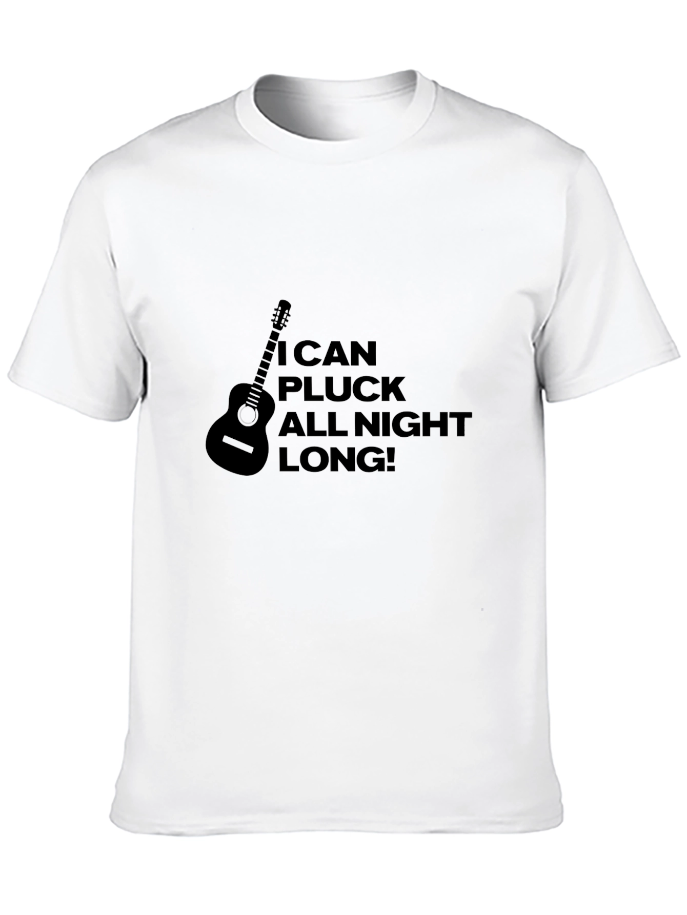 Black I Can Pluck All Night Long! Guitar T-Shirt view 10