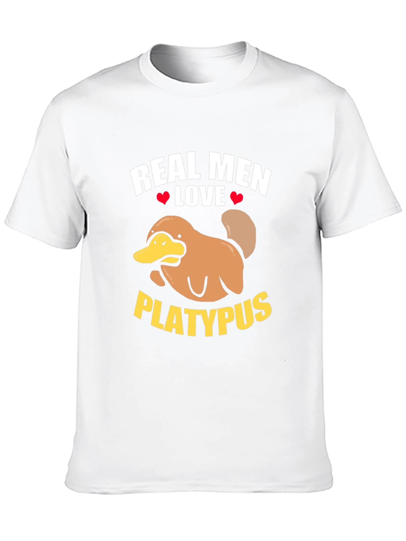 Black Real Men Love Platypus T-Shirt - Novelty Graphic Tee view 10