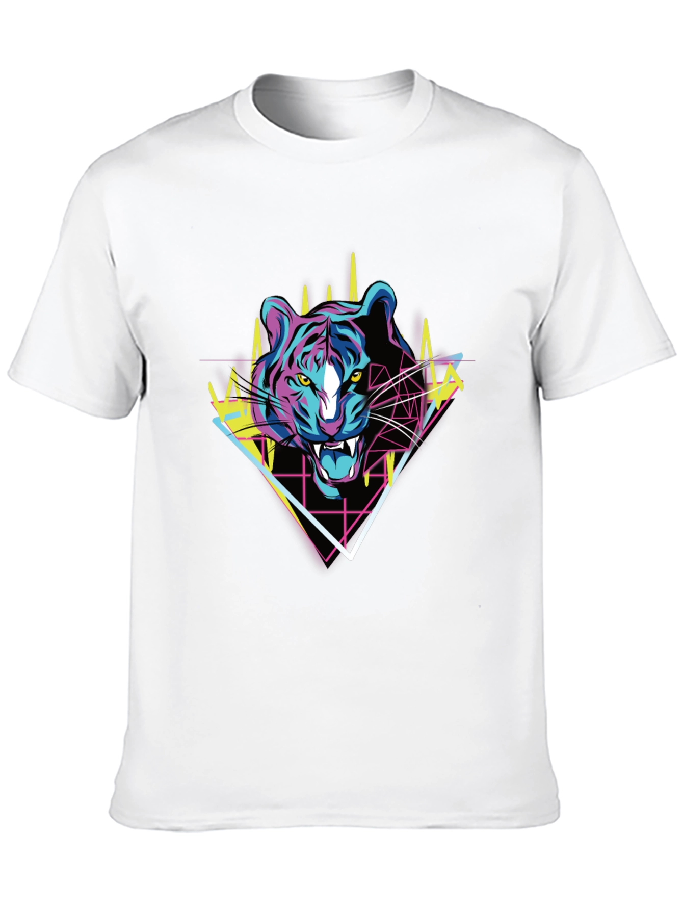 Black Retro Tiger Graphic Tee - Bold Animal Print T-Shirt view 10