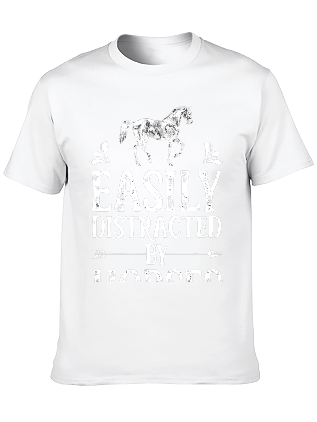Black Easily Distracted By Horses Tee view 10