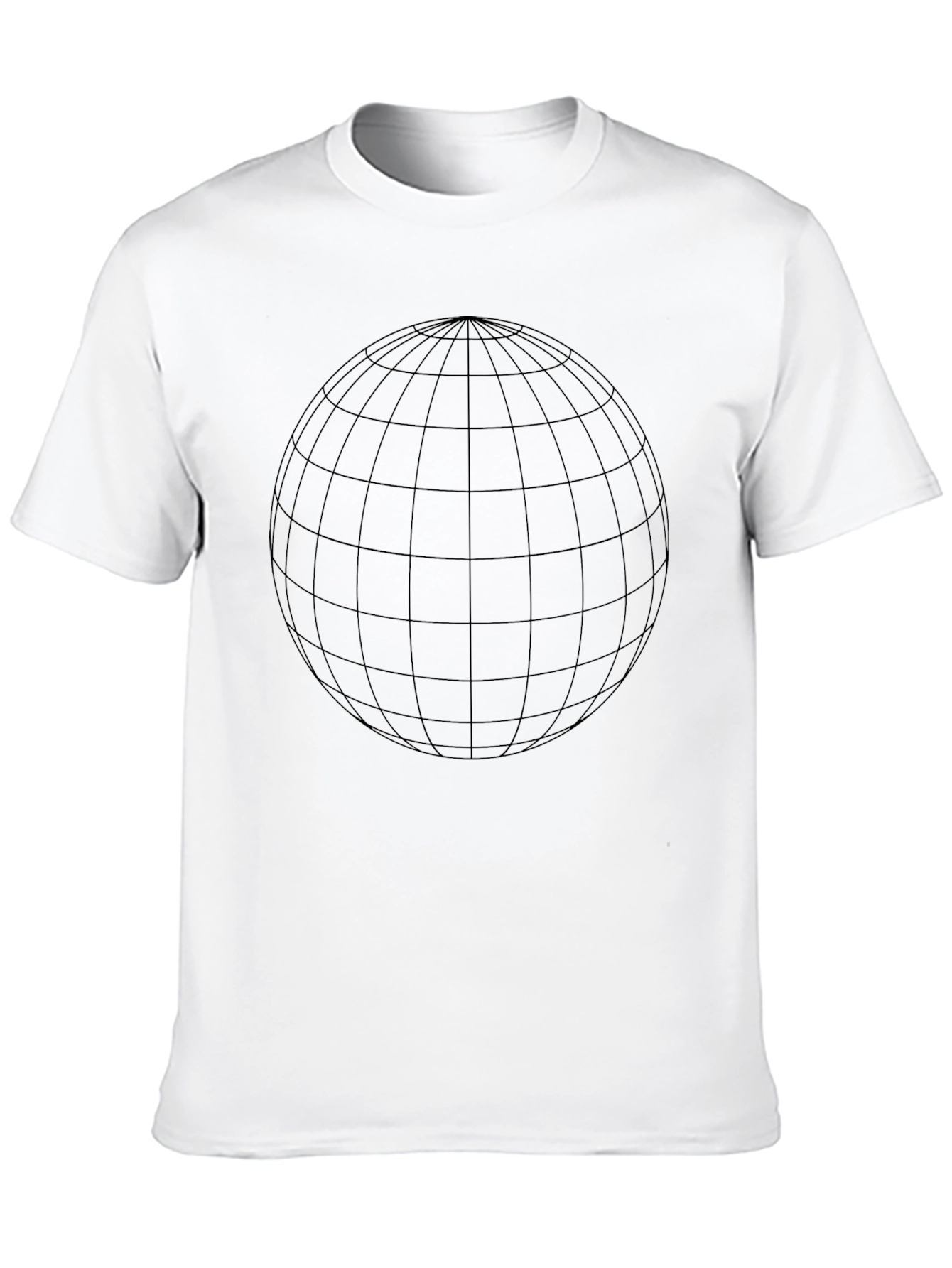 Black Geometric Globe Graphic Tee - Modern Black T-Shirt view 10