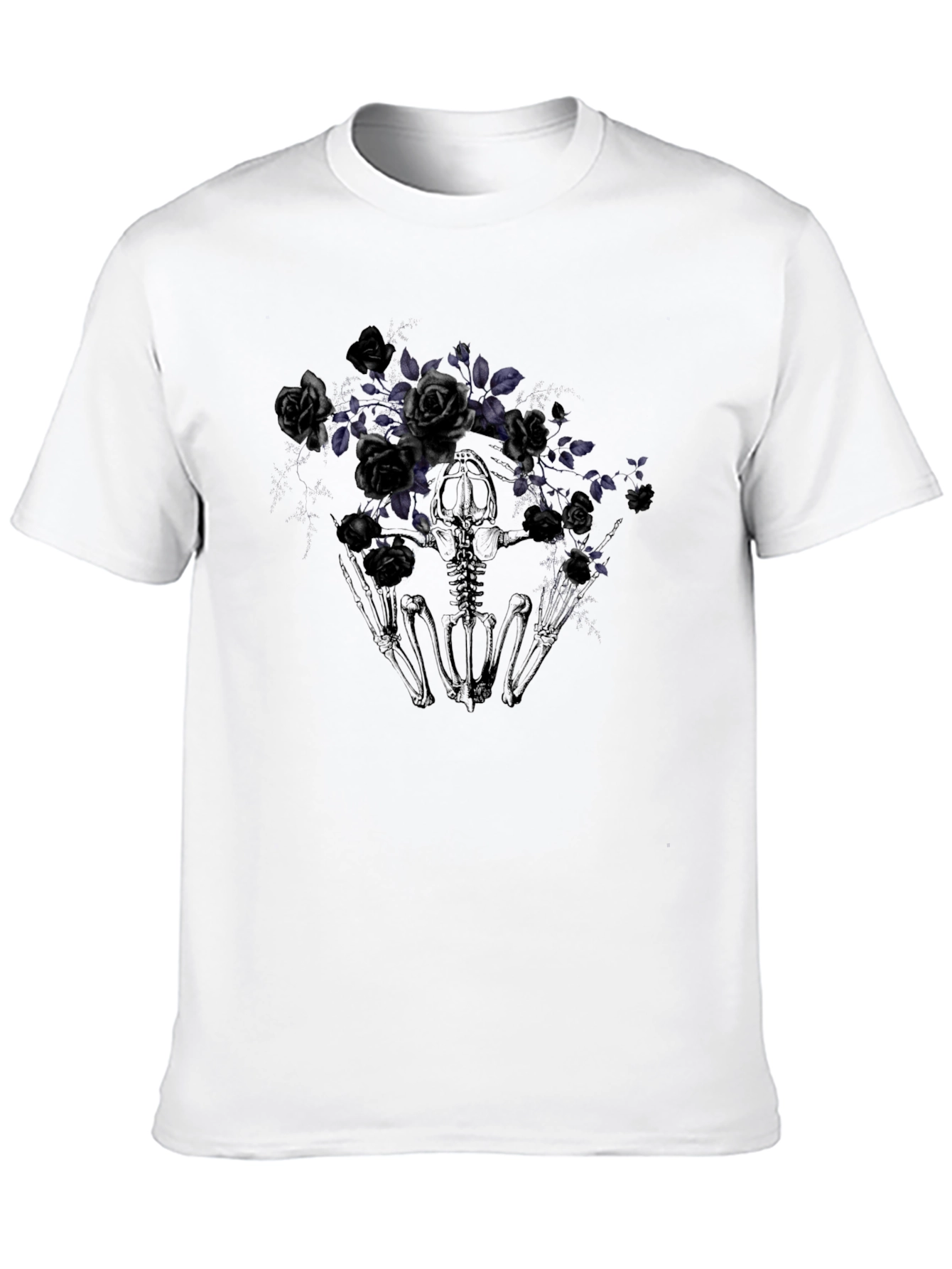 Black Gothic Floral Skeleton T-Shirt view 10