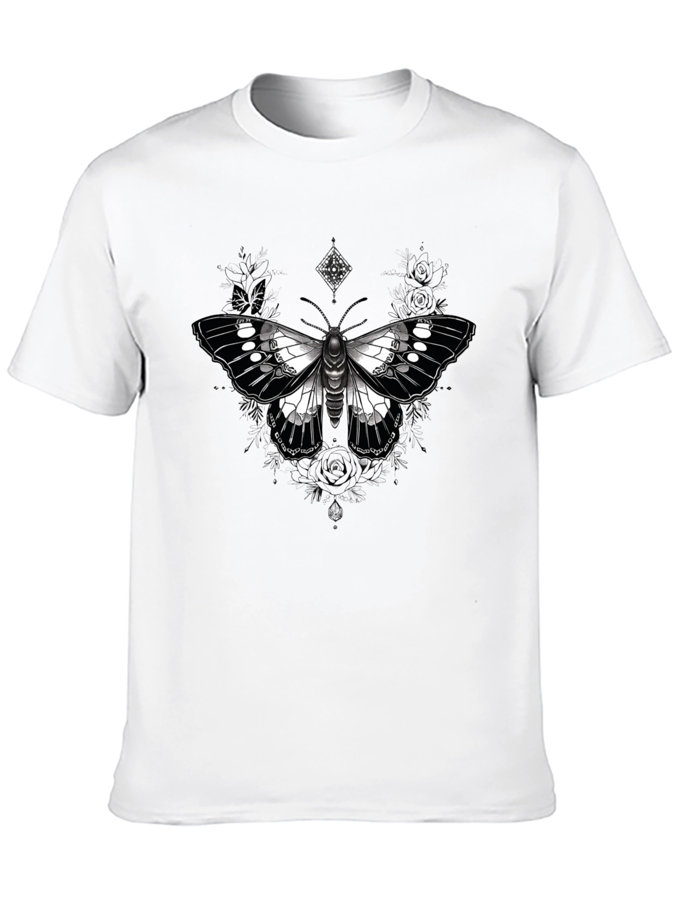 Black Butterfly Graphic Print Black T-Shirt view 10