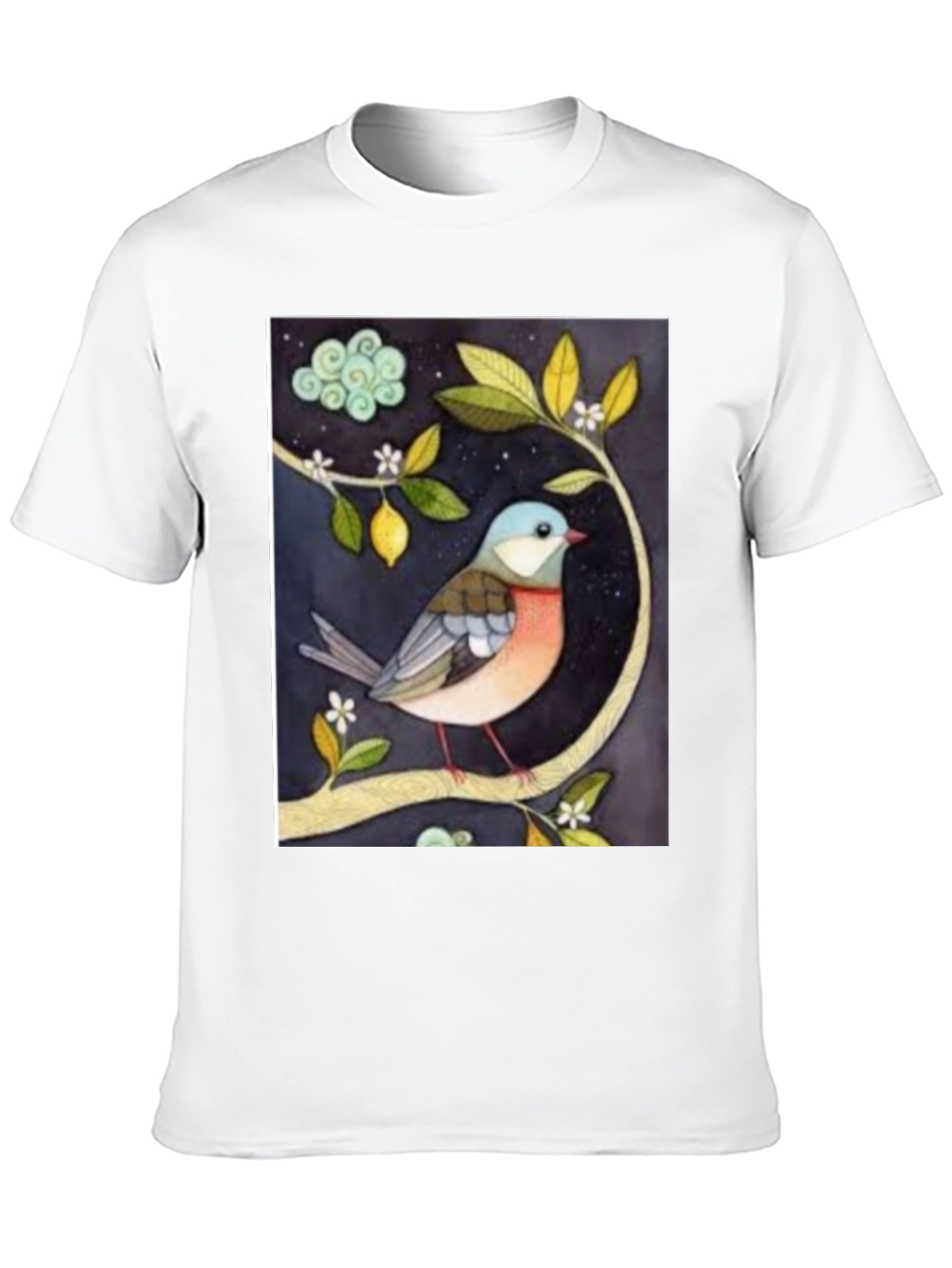 Black Bird on Branch Graphic T-Shirt view 10