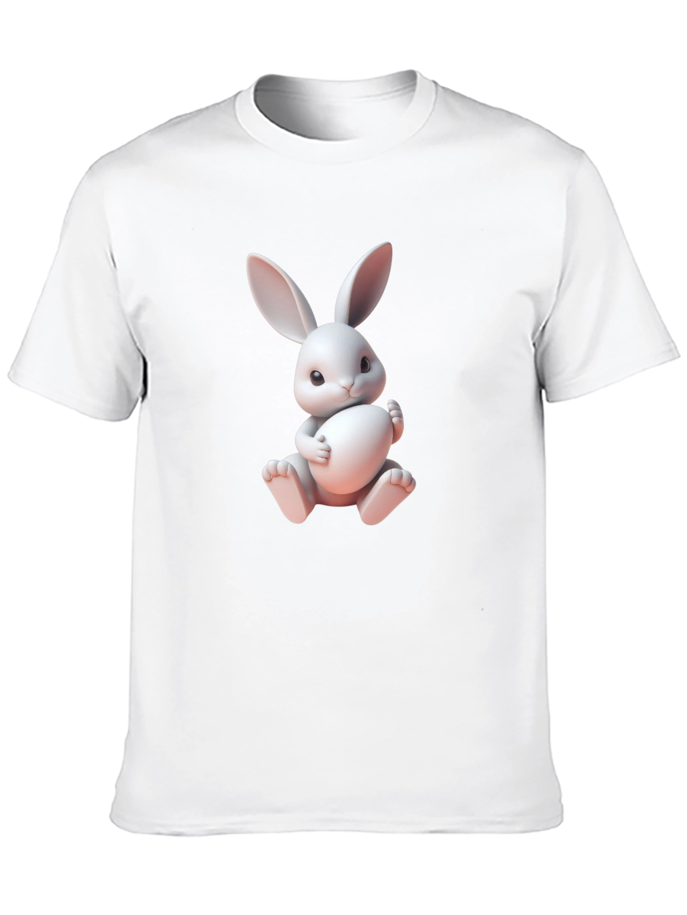 Black Cute Bunny Graphic Tee - Soft Cotton Blend view 10