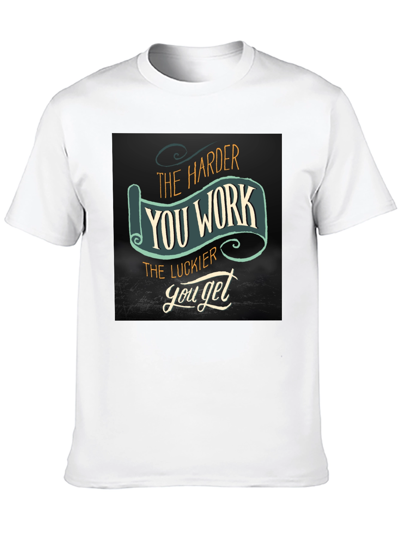 Black Work Harder Get Luckier Black T-Shirt view 10