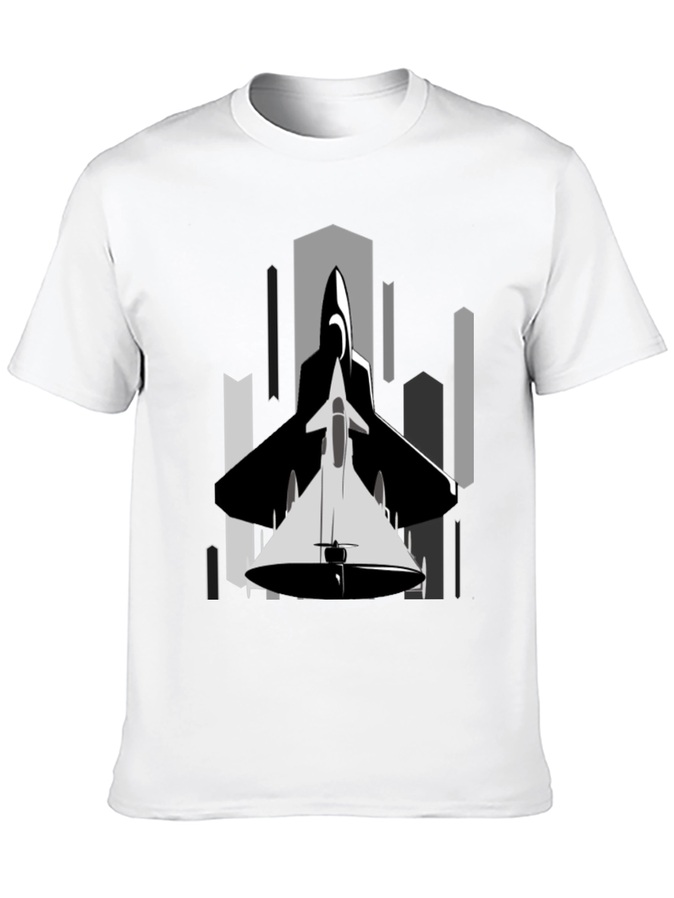 Black Stealth Jet Graphic Tee - Urban Style Black T-Shirt view 10
