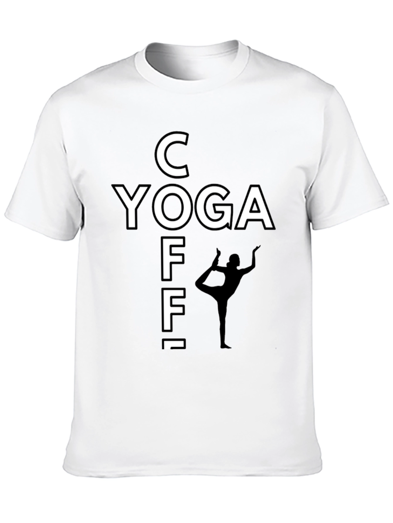 Black Yoga Coffee T-Shirt - Black, Comfy, Relaxed Fit view 10