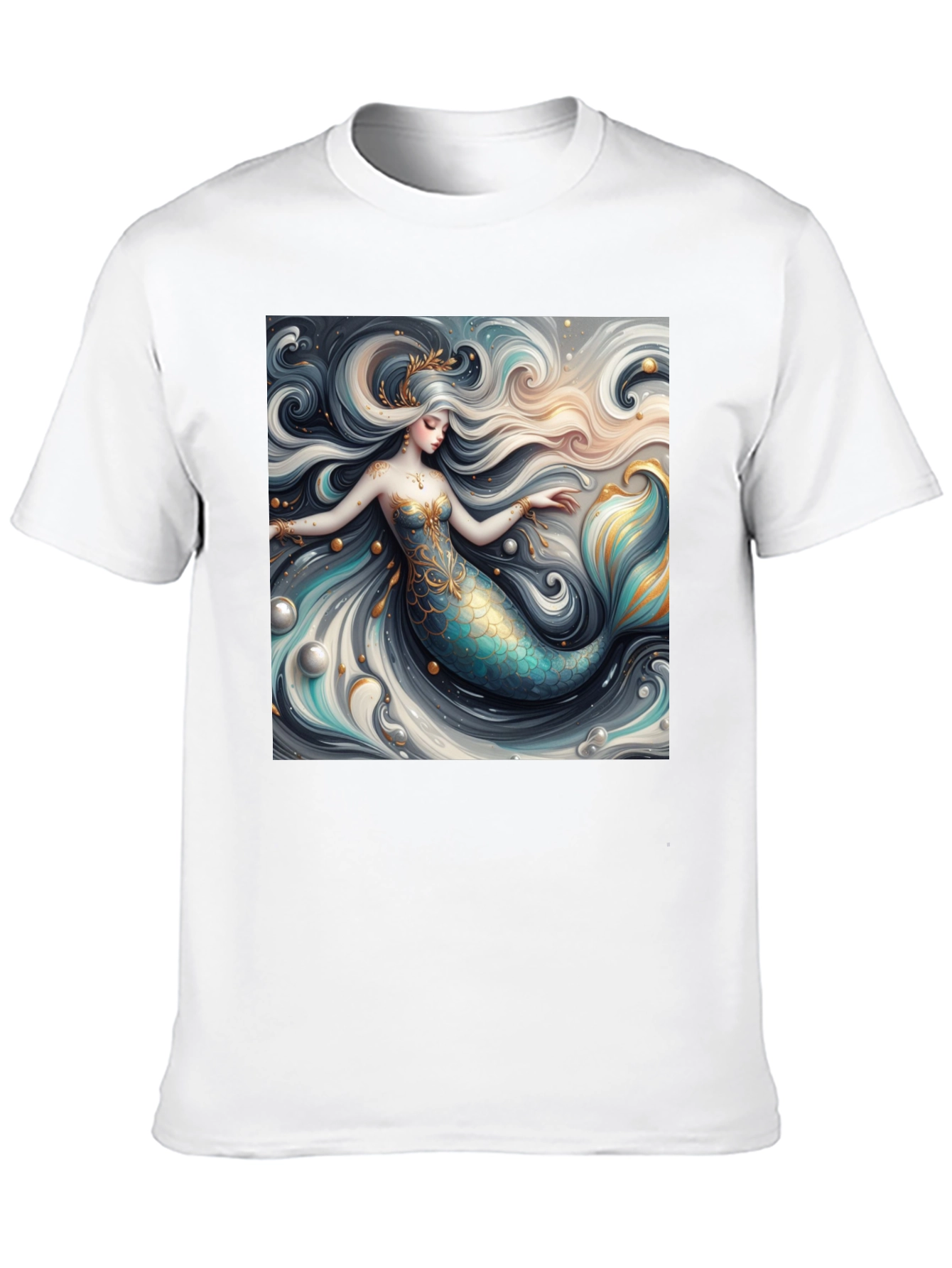 Black Mermaid Graphic Tee - Stylish Fantasy Print view 10