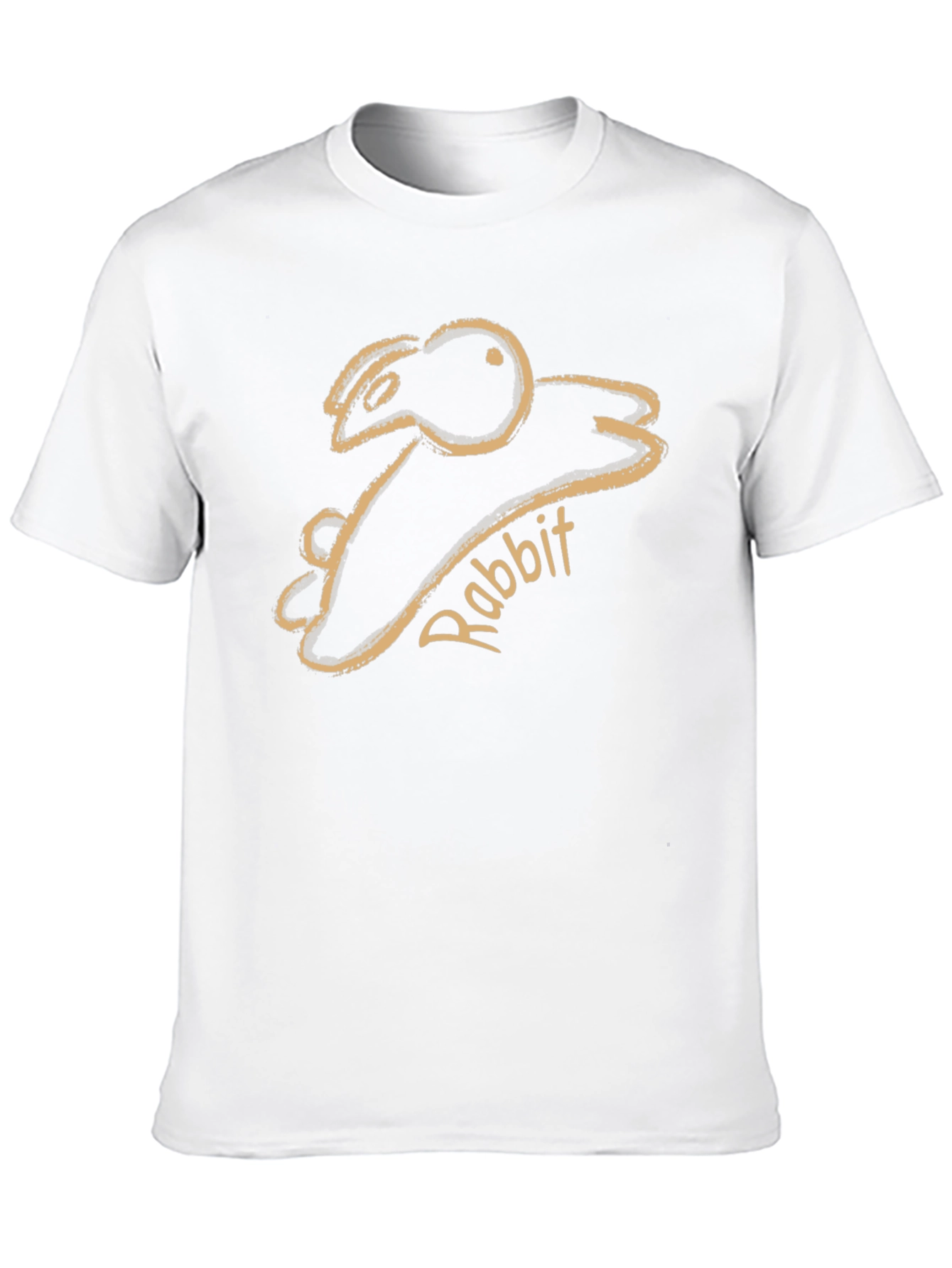 Black Rabbit Sketch Graphic Tee - Unisex Black T-Shirt view 10