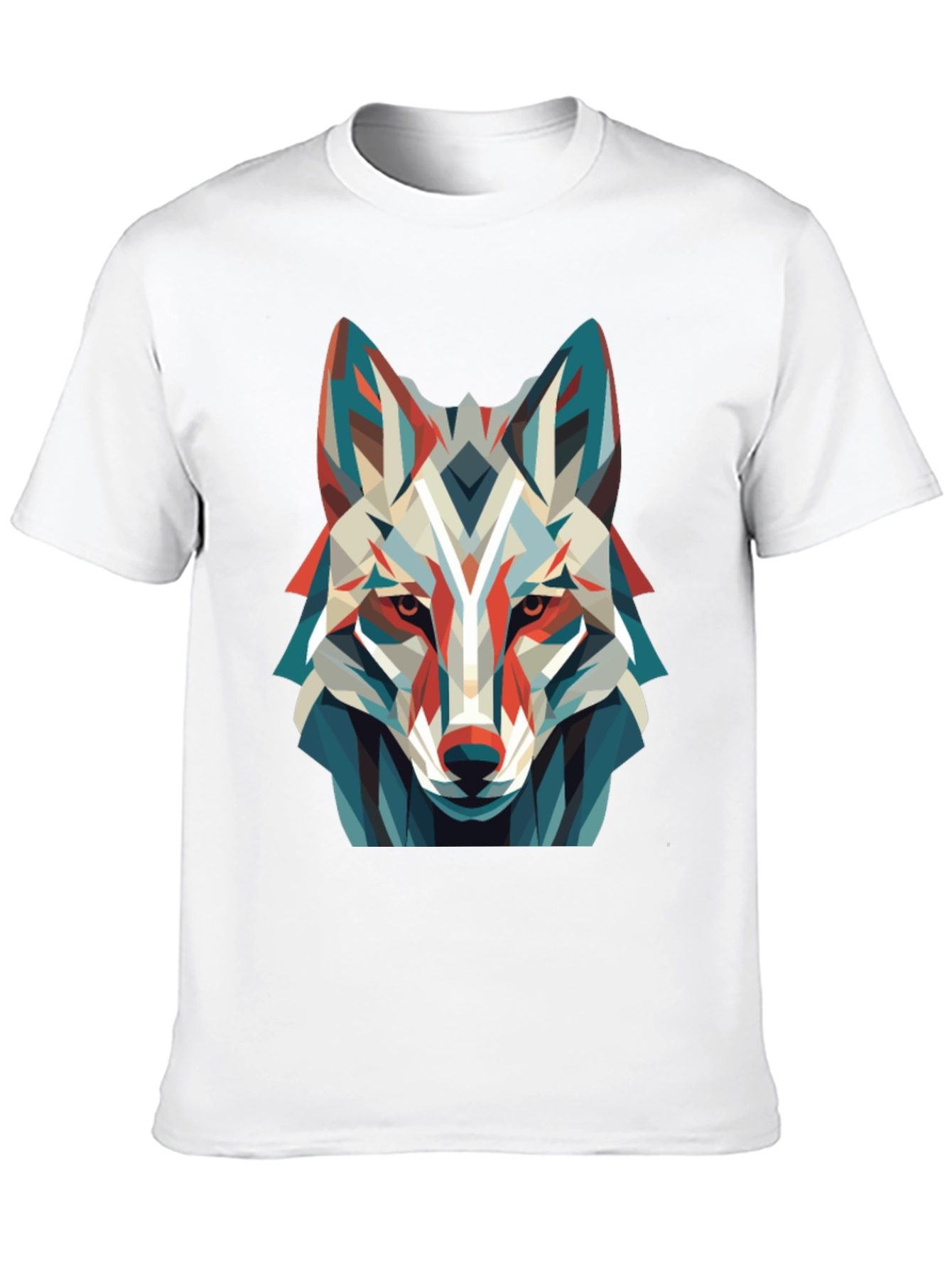 Black Geometric Wolf Graphic Tee - Modern Art Shirt view 10