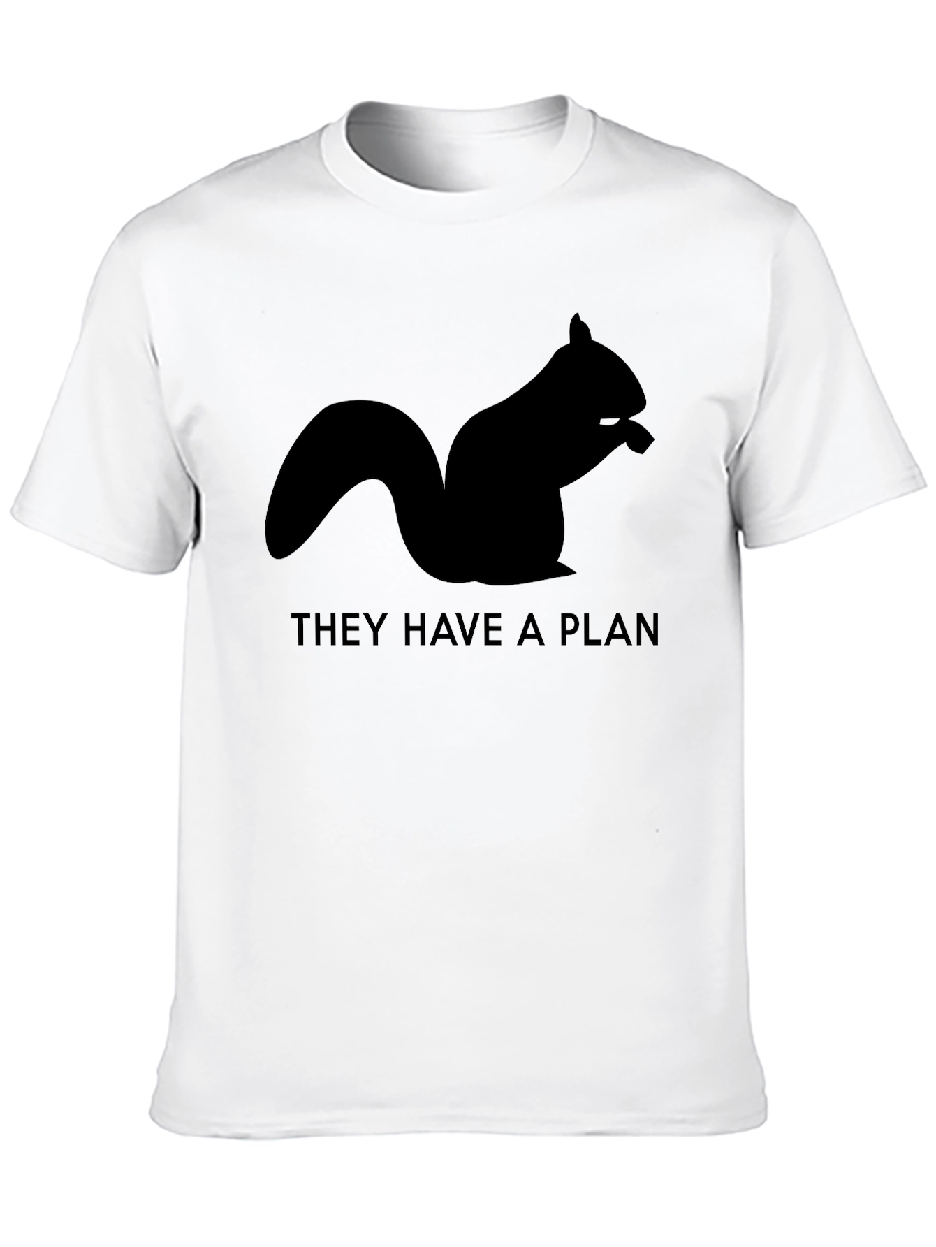 Black Squirrel Plan T-Shirt - Black Graphic Tee view 10
