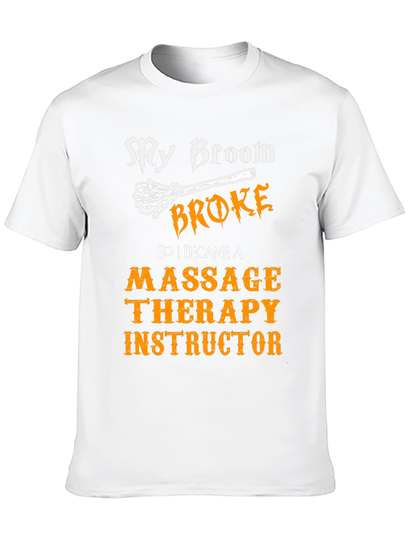 Black Massage Therapy Instructor T-Shirt - My Broom Broke view 10