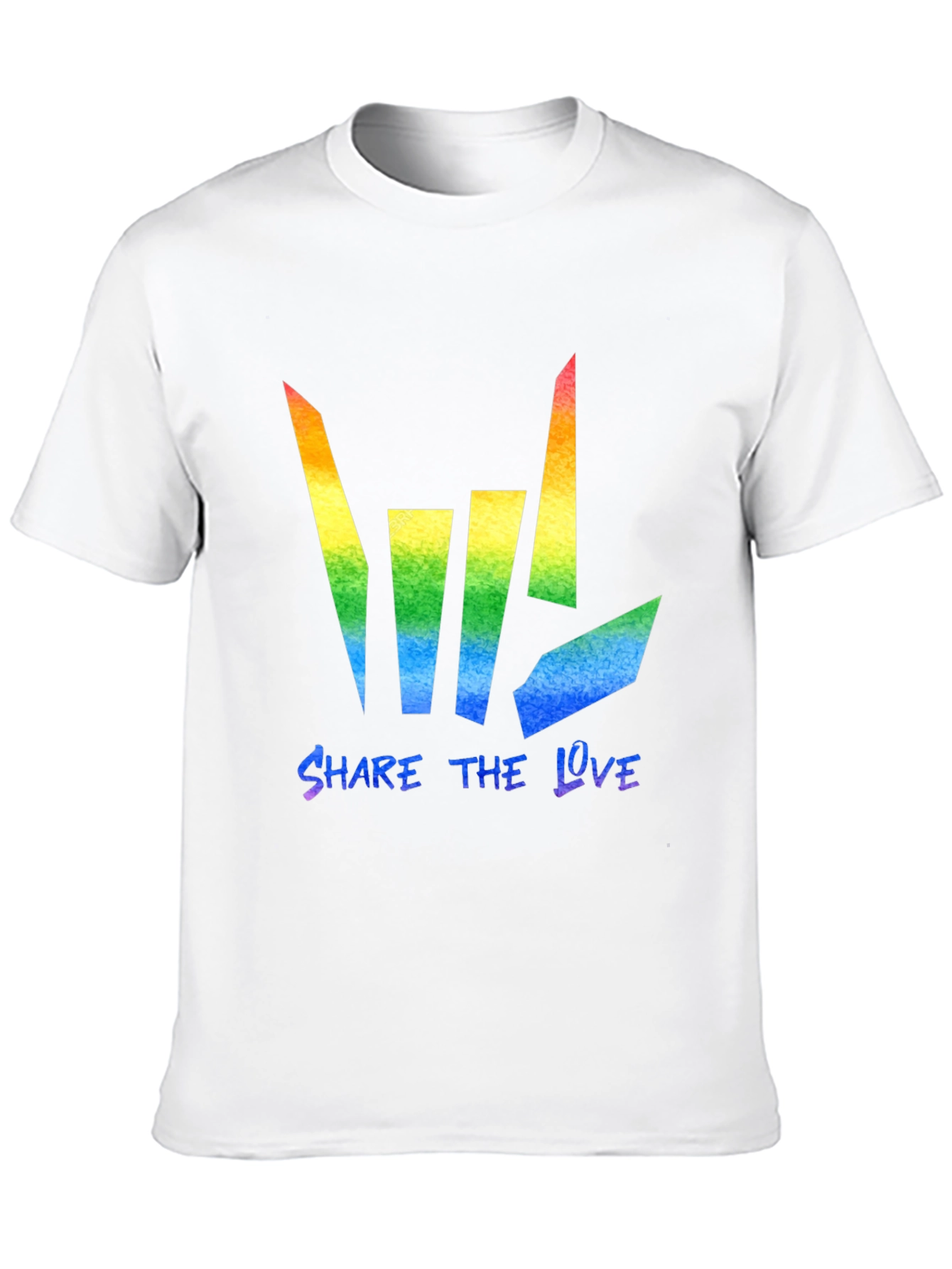 Black Share the Love Rainbow Graphic Tee - Black Cotton Blend view 10