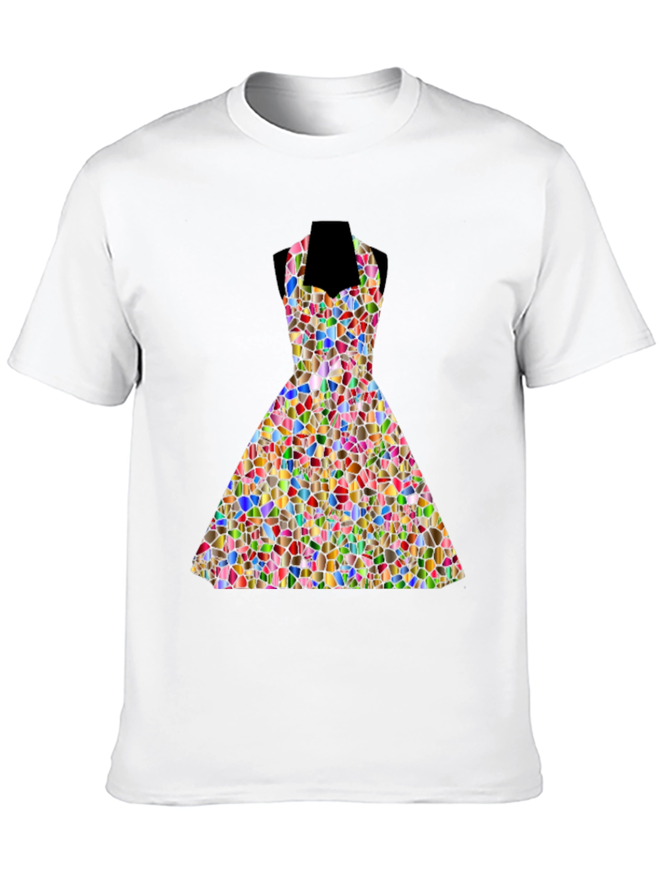 Black Mosaic Dress T-Shirt - Abstract Art Tee view 10
