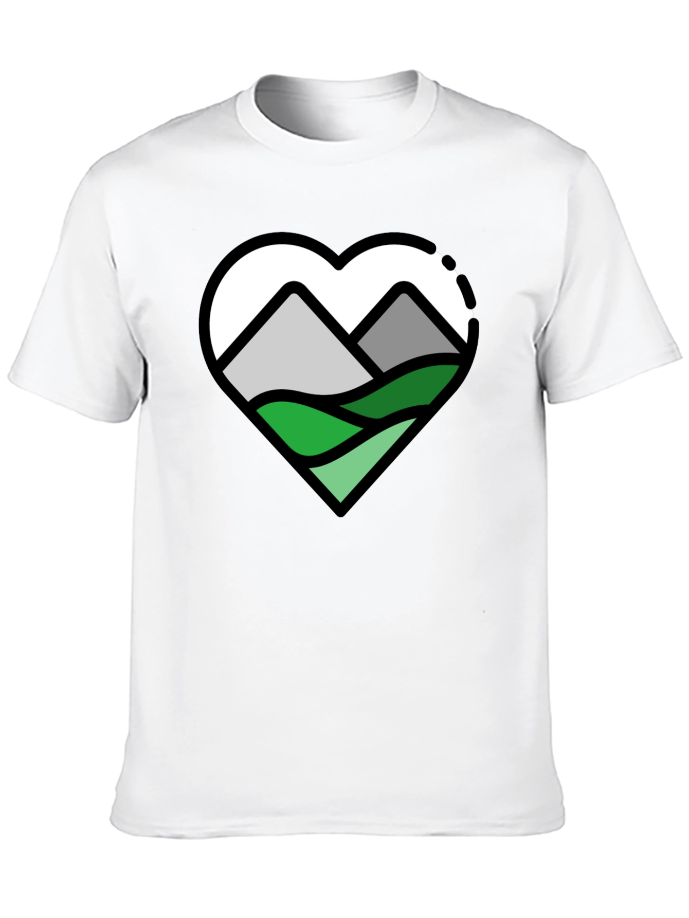 Black Mountain Heart Graphic T-Shirt - Nature Lover Tee view 10