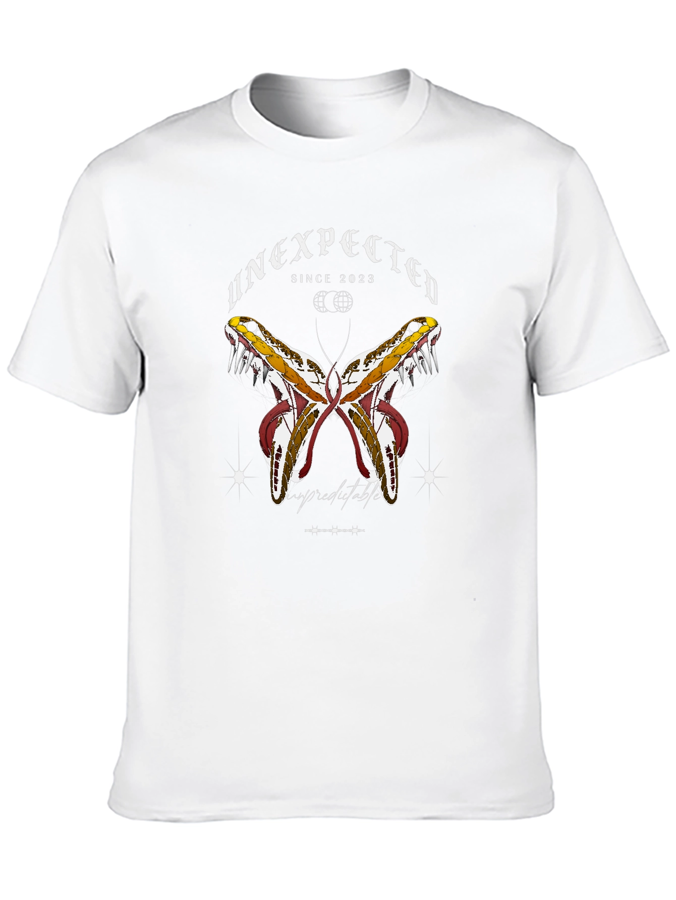 Black Unexpected Snake Butterfly Graphic Tee view 10