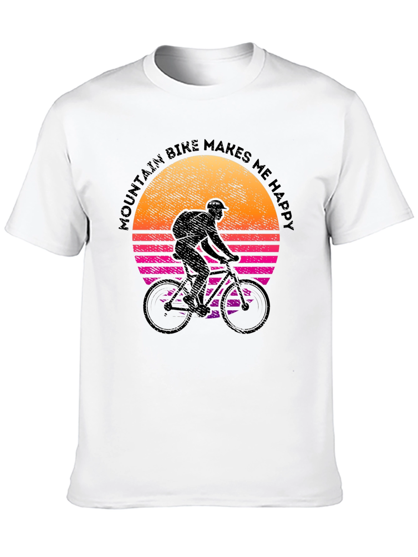 Black Mountain Bike Makes Me Happy Graphic Tee view 10