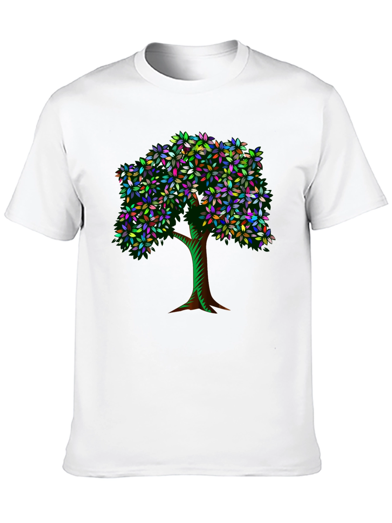 Black Colorful Tree Graphic Tee - Nature Inspired Art view 10