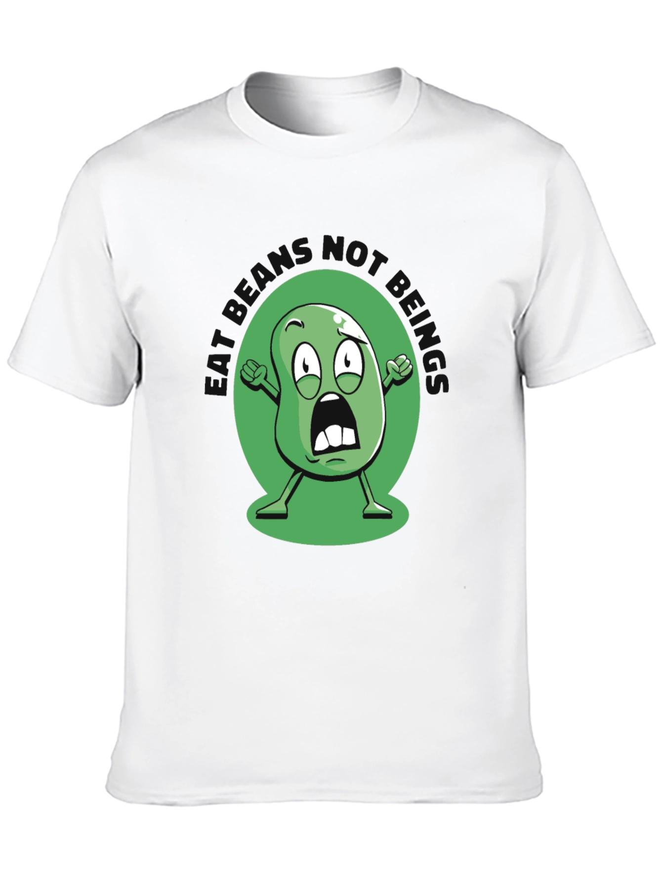 Black Funny Cartoon Bean Graphic T-Shirt view 10